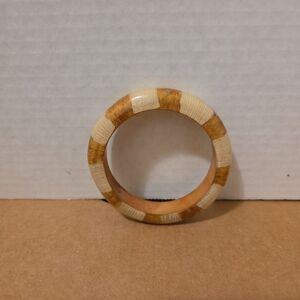Striped Wooden Bangle Bracelet